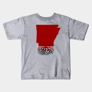 Arkansas Map with Roots for Arkansas Families Kids T-Shirt